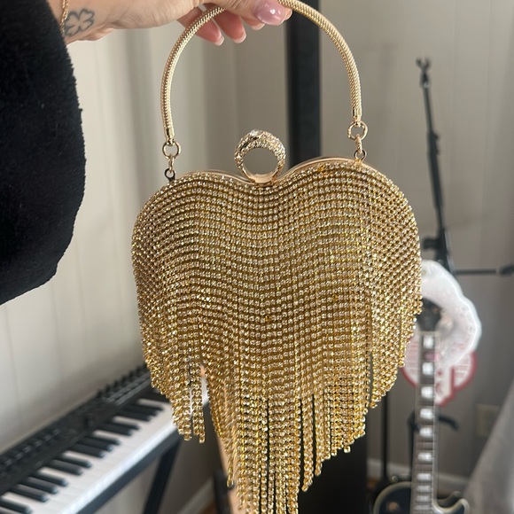 Gold heart purse - Picture 1 of 2